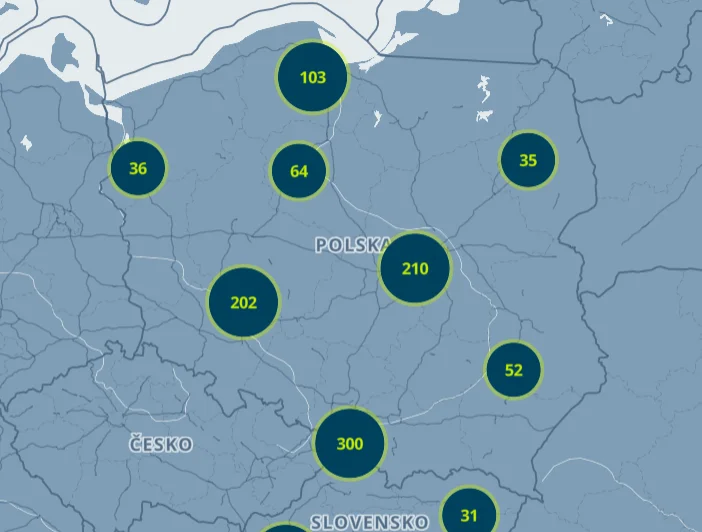 mapa stacji greenway w polsce